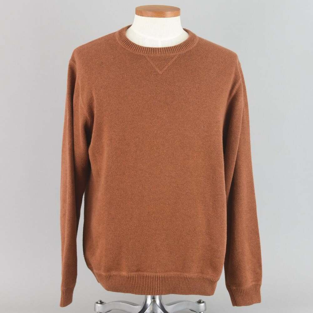 Eddie Bauer Orange Crewneck Cotton Sweater Men's Large
